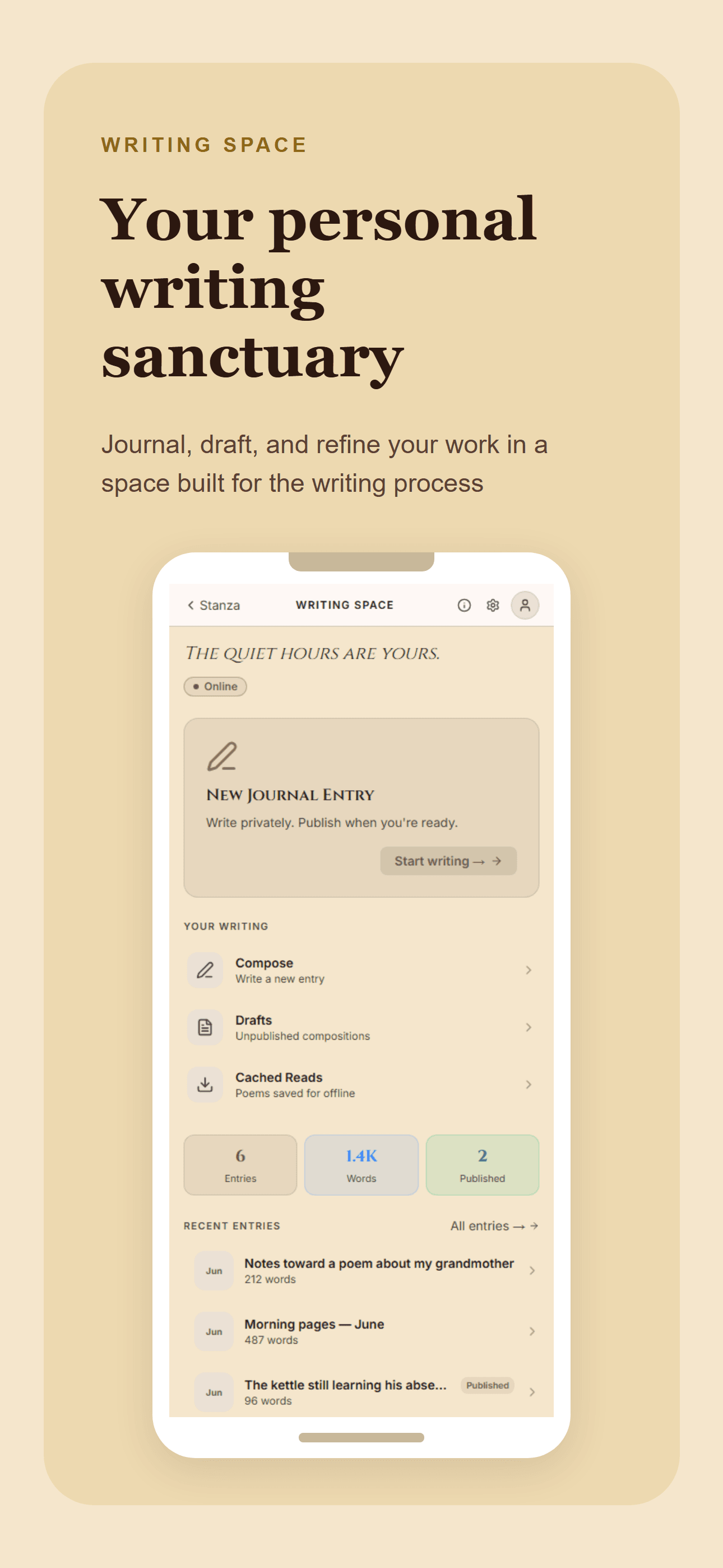 Writing space on iPhone